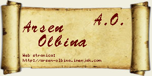 Arsen Olbina vizit kartica